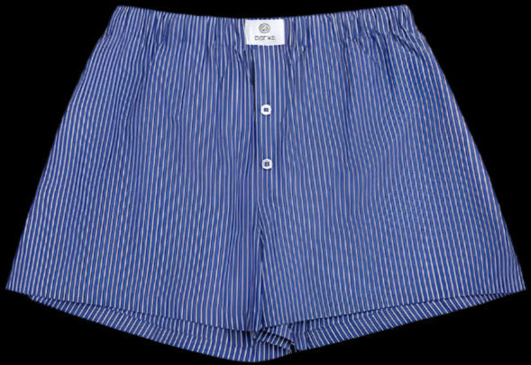 striped boxer shorts flat lay -dark blue stripe