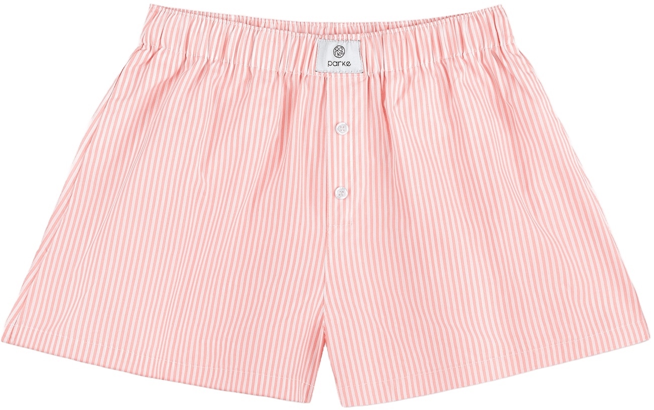 striped boxer shorts flat lay -cotton candy stripe